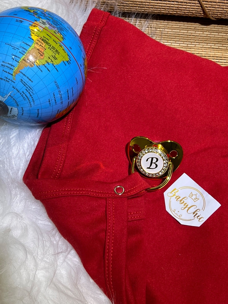 Manta em fio egípcio com prendedor de chupeta