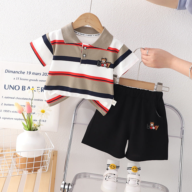 Conjunto Infantil Polo Lístras Ursinho