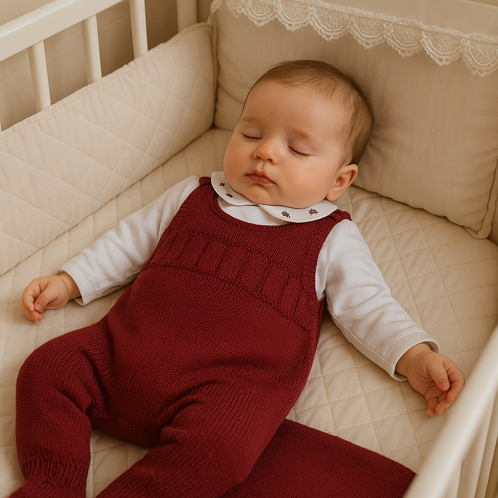 Kit Saída Maternidade 3 Peças Tricot Menina Flowers Bordo