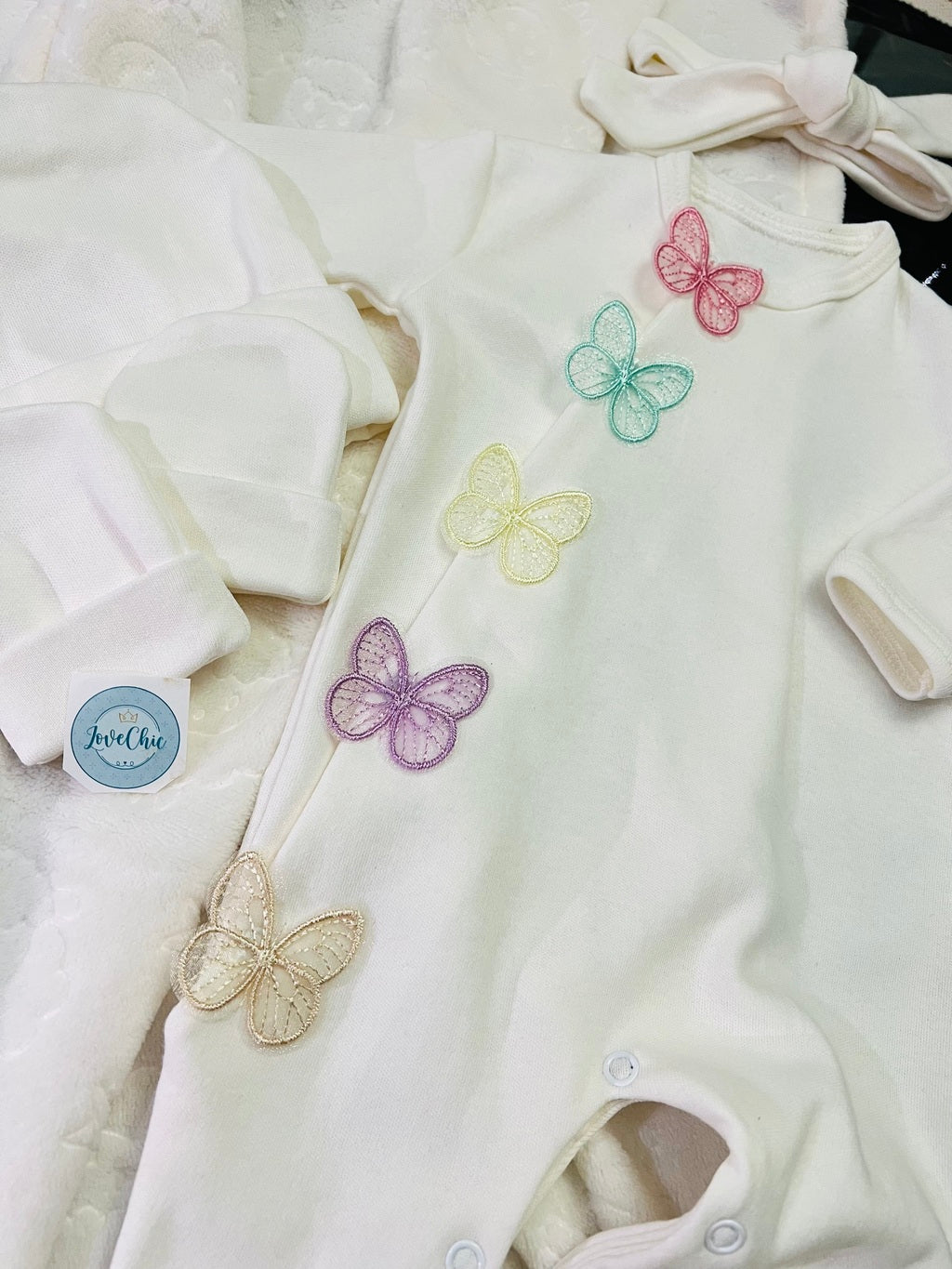 Saída maternidade borboleta