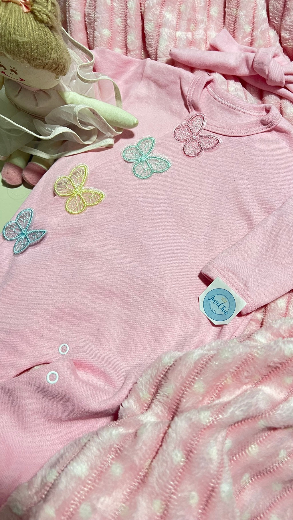 Saída maternidade borboleta