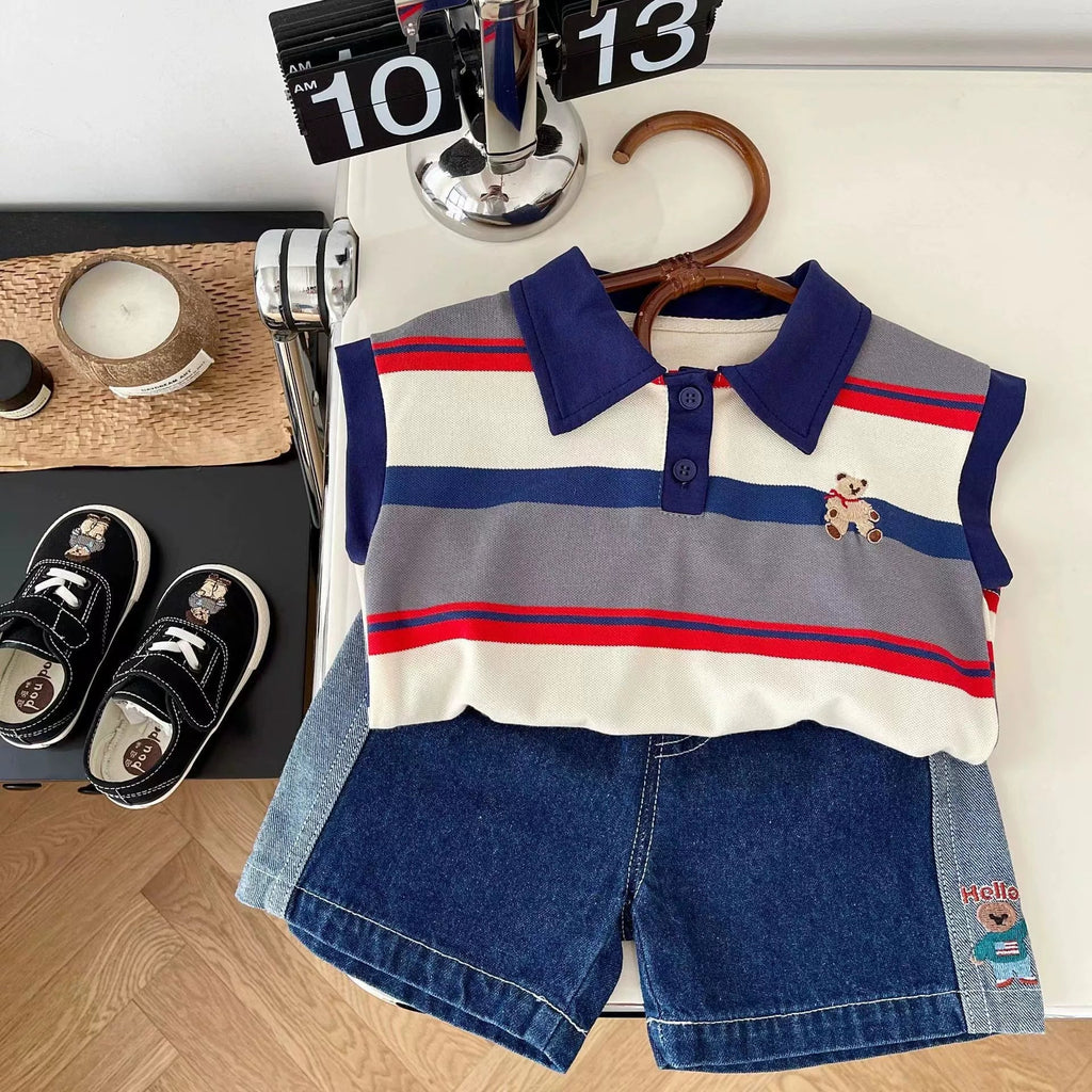 Conjunto Infantil Masculino Lístras  Ursinho