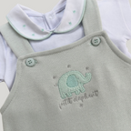 Conjunto Bebê 3 Peças Tricot Bordado Premium Elephant Green