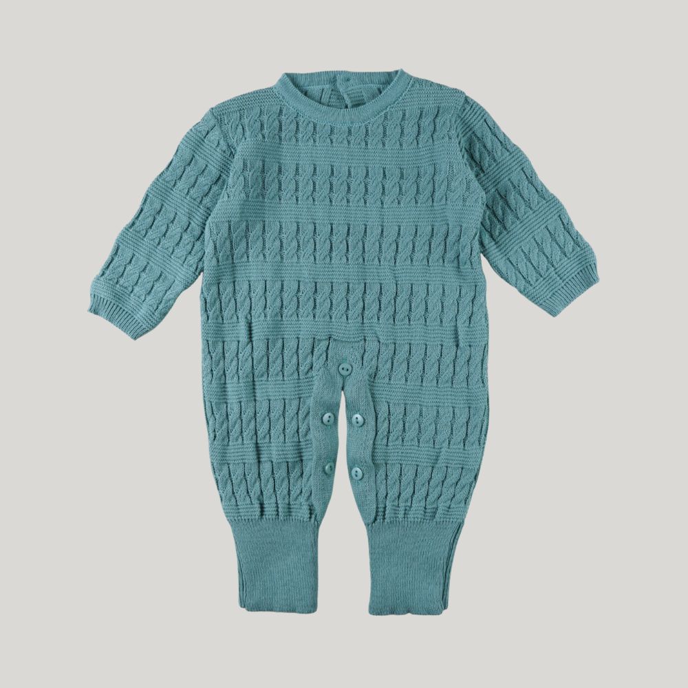 Macacão Bebê Tricot Versalhes Verde Menta