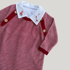 Kit Saída Maternidade Premium 4 Peças Tricot bordado Boat Listras Red