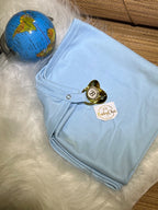 Manta em fio egípcio com prendedor de chupeta