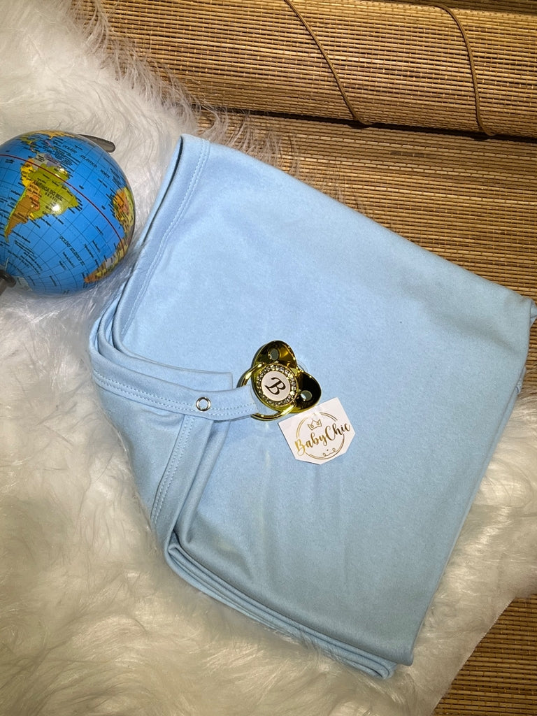 Manta em fio egípcio com prendedor de chupeta