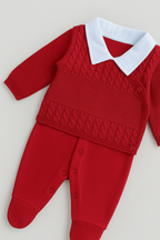 Kit Saída Maternidade 3 Peças Tricot Henry Red