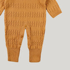 Macacão Bebê Tricot Versalhes Mostarda