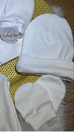 Kit touca e luvas em fio egípcio hipoalergênicos