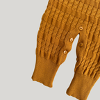 Macacão Tricot Saída Maternidade Trançado Mostarda