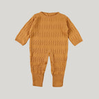 Macacão Bebê Tricot Versalhes Mostarda