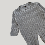 Macacão Tricot Saída Maternidade Trançado Mescla