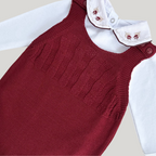 Kit Saída Maternidade 3 Peças Tricot Menina Flowers Bordo