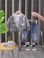 Conjunto Infantil Masculino Cachorrinho 3 Peças