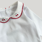 Conjunto Bebê 3 Peças Tricot Bordado Cereja Red