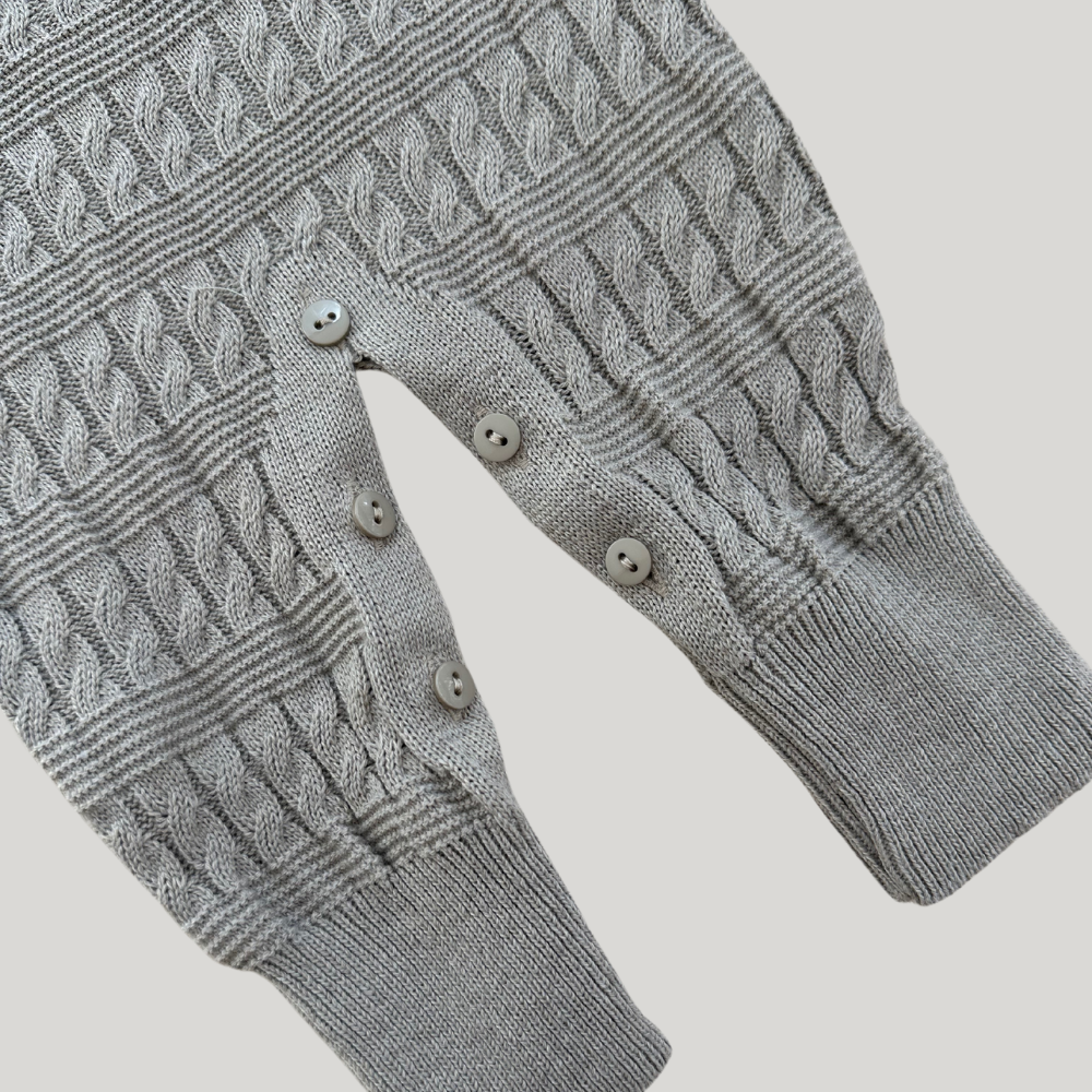 Macacão Tricot Saída Maternidade Trançado Mescla