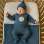 Kit Saída Maternidade 4 Peças Tricot Lion Azul