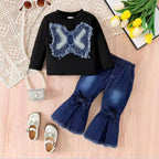 Conjunto Infantil Feminino Borboleta e Jeans