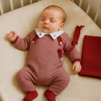 Kit Saída Maternidade Premium 4 Peças Tricot bordado Boat Listras Red