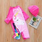 Macaquinho Infantil De Piscina Unicôrnio + Chapéu