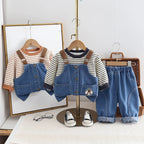 Conjunto Infantil 3 Peças Jeans Lístras