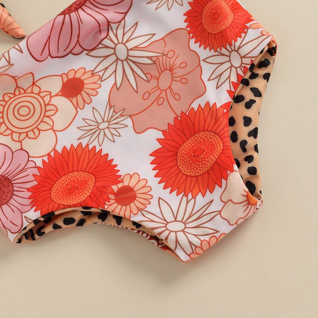 Biquíni Infantil Floral e Leopardo