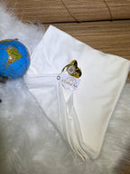 Manta em fio egípcio com prendedor de chupeta