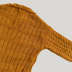 Macacão Tricot Saída Maternidade Trançado Mostarda