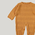 Macacão Bebê Tricot Versalhes Mostarda