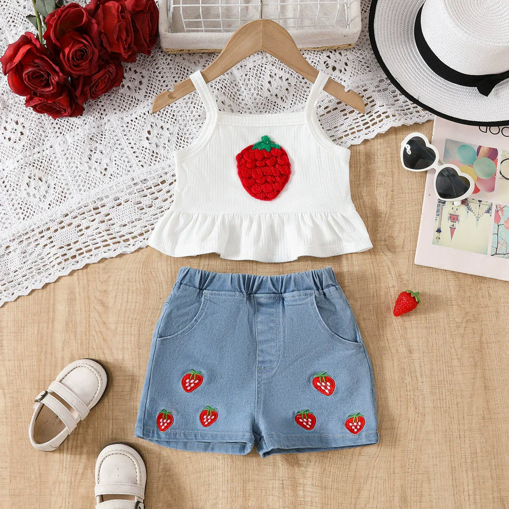 Conjunto Infantil Feminino Verão Moranguinhos