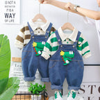 Jardineira Infantil Jeans Jacaré