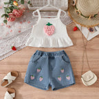 Conjunto Infantil Feminino Verão Moranguinhos