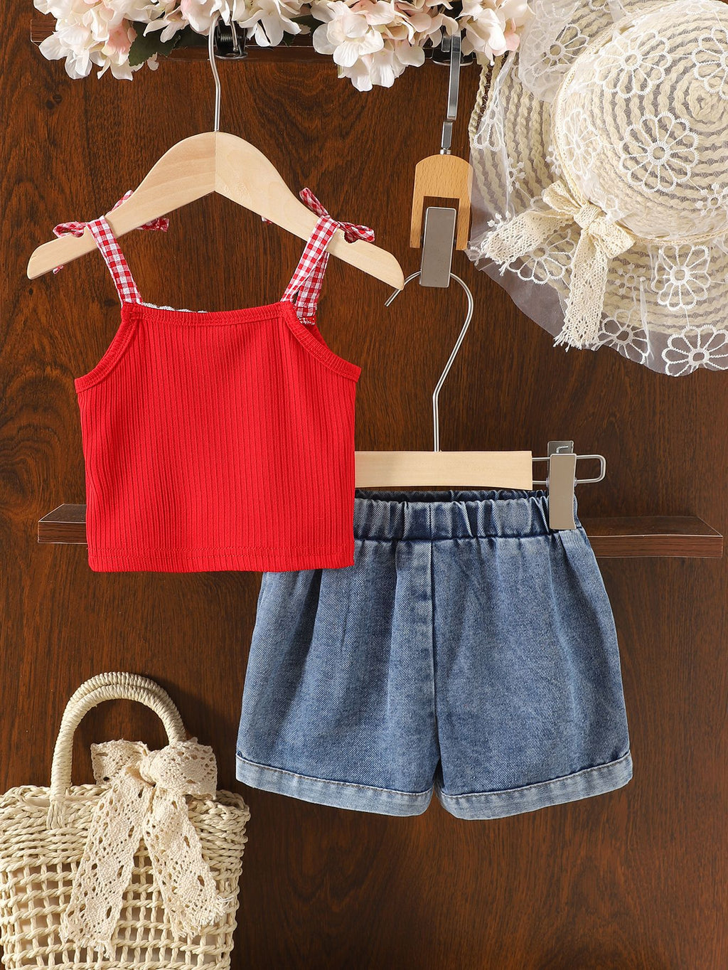 Conjunto Infantil Cerejinhas e Jeans