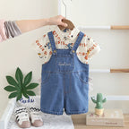 Jardineira Infantil Jeans com Camisa