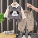 Conjunto Infantil Masculino 3 Peças Cachorrinho