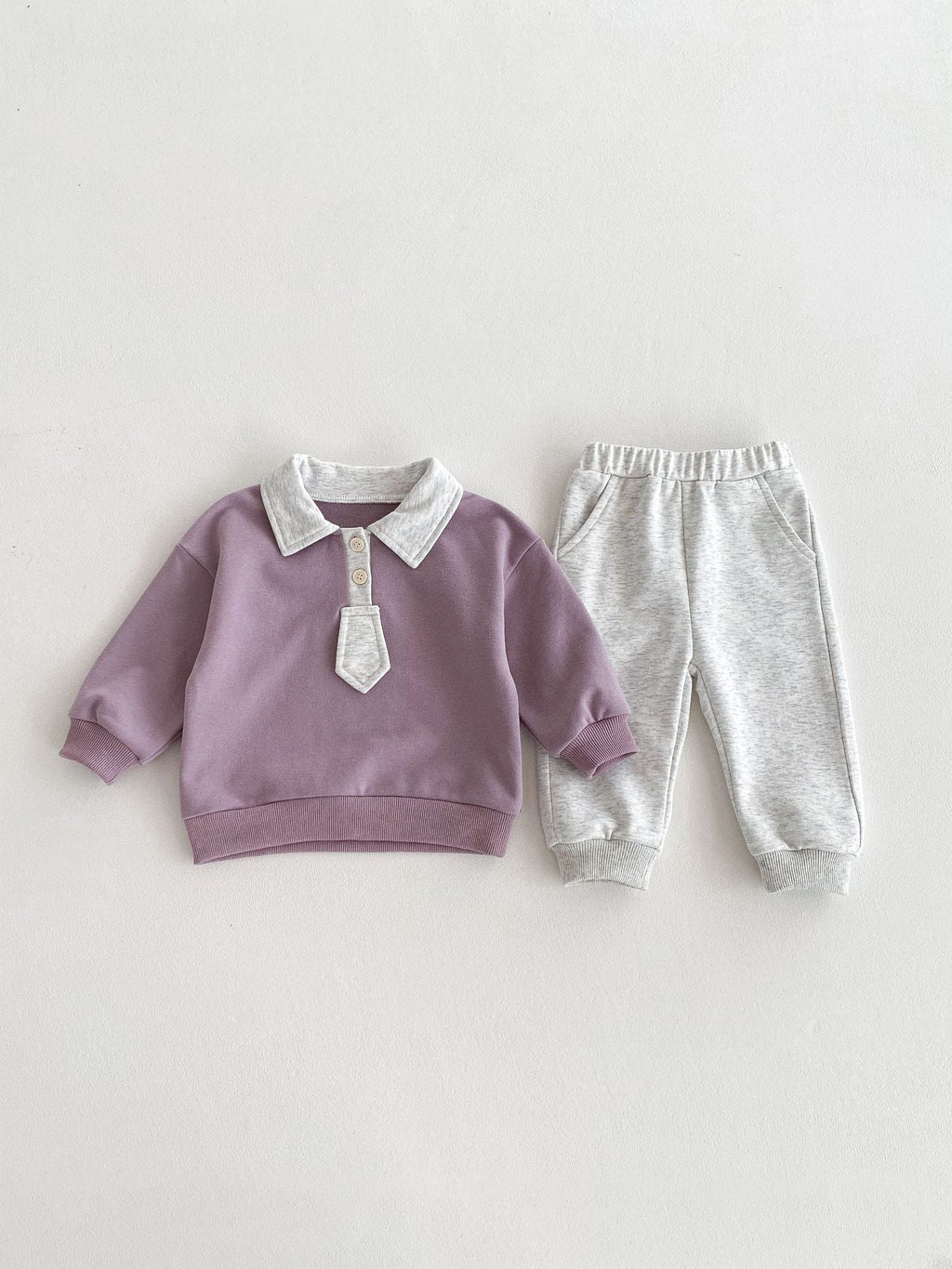 Conjunto Infantil Roxo e Cinza Gravatinha