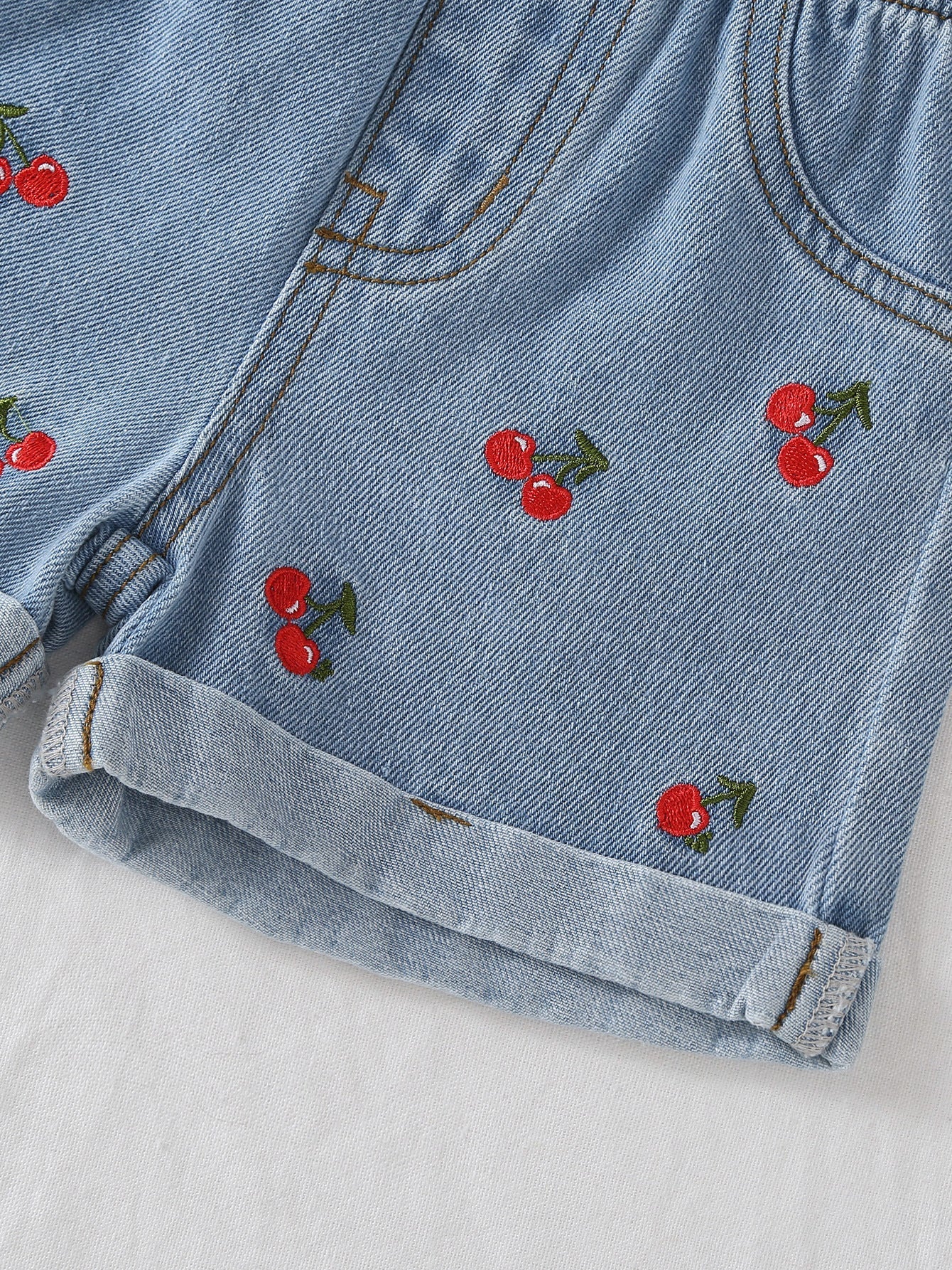 Conjunto Infantil Jeans Cerejinhas