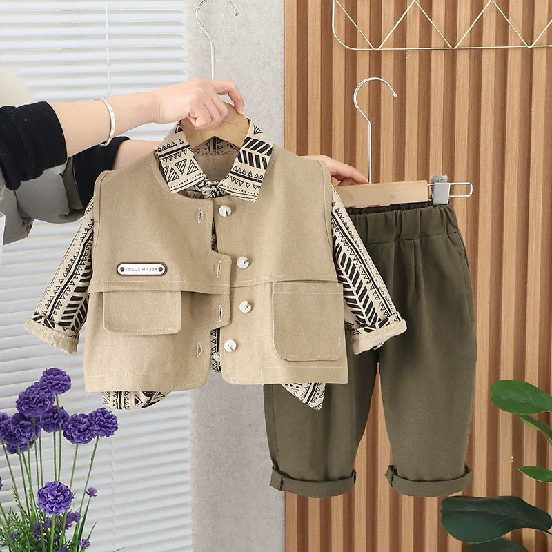 Conjunto Infantil Masculino 3 Peças Colete