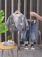 Conjunto Infantil Masculino Cachorrinho 3 Peças