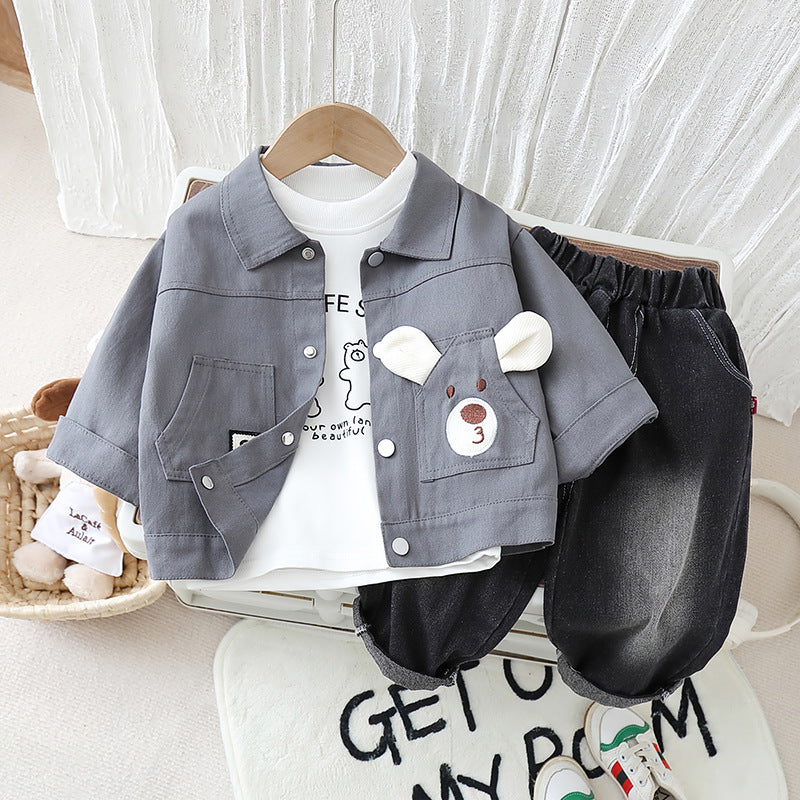 Conjunto Infantil Masculino Urso 3 Peças