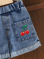 Conjunto Infantil Cerejinhas e Jeans