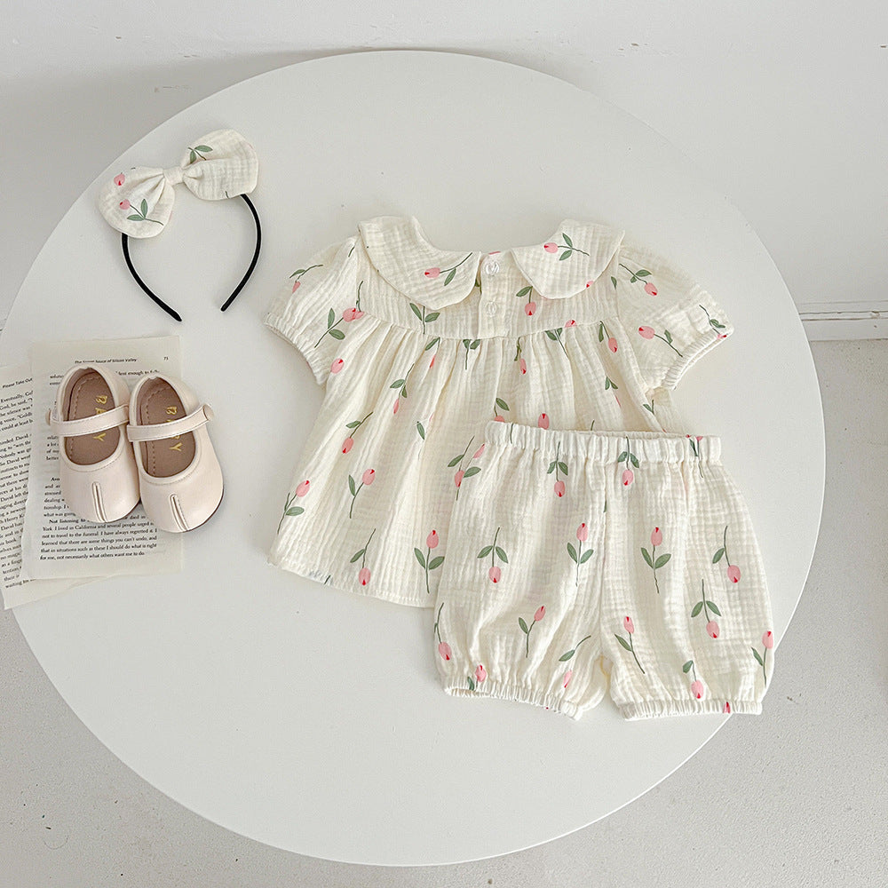 Body/ Conjunto Infantil Feminino Tulipas