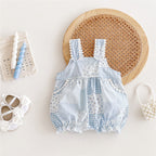 Macaquinho Infantil Feminino Xadrez Florzinhas