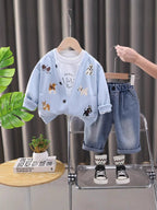 Conjunto Infantil Masculino Cachorrinho 3 Peças