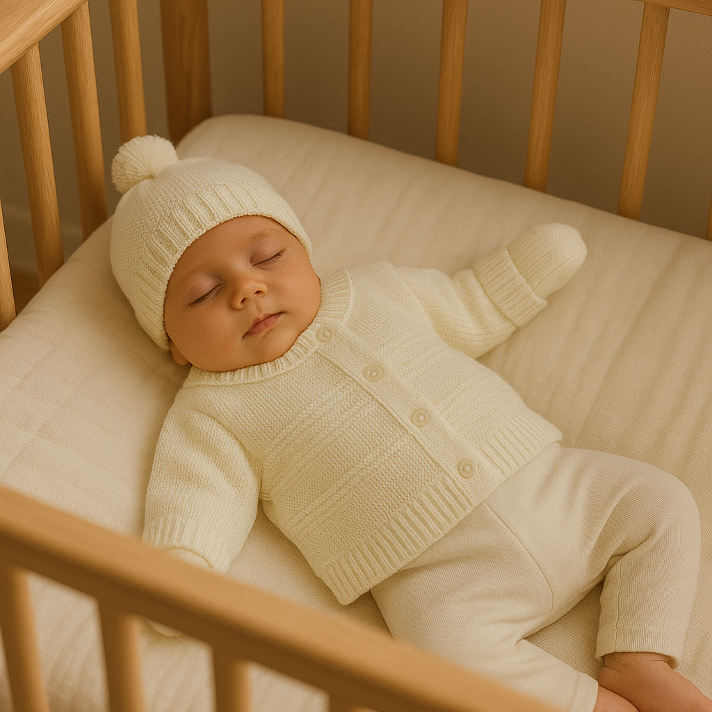 Kit 3 peças Bebê Casaco Tricot Gorro E Luva Off White