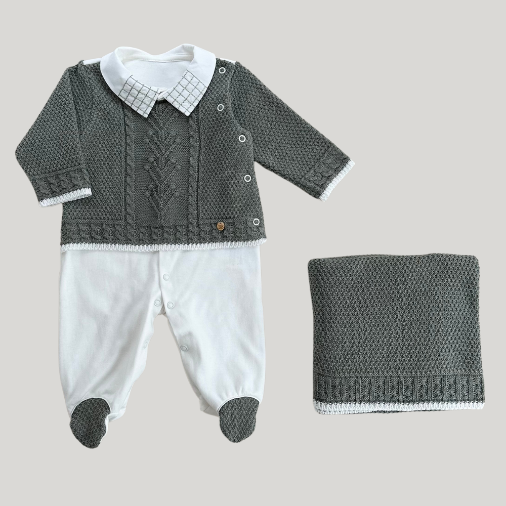 Kit Saída Maternidade 2 Peças Tricot Nature Green