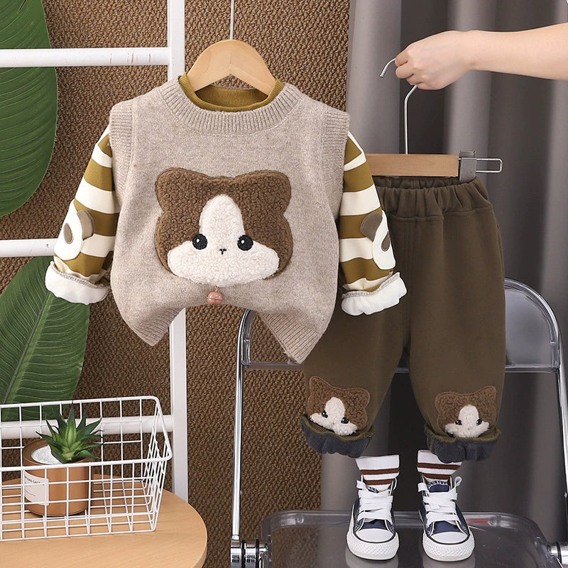 Conjunto Infantil Masculino Inverno 3 Peças Urso