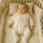 Conjunto Bebê 3 Peças Tricot Bordado Elephant Off White