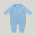 Macacão Bebê Vira Pé Azul